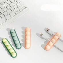 1pc Macaron Cute Minimalist Desktop Cable Organizer, Self-Adhesive Multi-Slot No-Drill Firmly Attached, Compact Style For Organizing Charging Cables And Earphone Wires To Avoid Tangling, Suitable For Office Desk, Computer Desk, Bedroom Countertop, Dorm Storage, Holiday Desktop Organization, Desktop Storage Enthusiasts, Office Students, Holiday Home Decor Enthusiasts, Cable Clip, Cable Fixing Buckle, Desktop Cable Bundle Organizer, Desktop Cable Management Organizer - Cable Clip - View 9