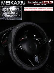 MEIKAXIU Fabric Metallic Pink Glitter Bling Starry Sky Dynamic 3D New Car Steering Wheel Cover Without Inner Ring Fits 38cm Steering Wheel Car Decoration Accessory For Women - Sparkling Starry Sky Dynamic Style - View 13