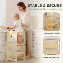 AIYAPLAY Toddler Step Stool, 3 In 1 Learning Standing Tower With Chalkboard, Montessori Inspired Step Stool For Kitchen Counter - Yellow - View 4