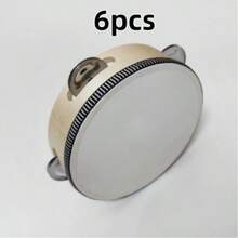 4/6/8/10 Inch Hand Drum With Metal Jingle Bells, Handheld Percussion Instrument For Church, KTV, Dance, Wedding Party, Live Performance, Music Education, Classroom Activity, Festival Celebration, Multi-Functional Music Tool, Music Gift - Apricot - View 8