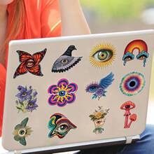 50pcs Pupil Hallucination Art PET Dual Transparency Graffiti Stickers DIY Decorative Cup Journal Phone Case Computer Desk Helmet Guitar ,Creativity Gift Decals - 1 Set/50 PCS - View 9