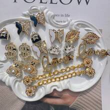 18pcs Bear Butterfly Chain Shoe Clips, Detachable DIY Rhinestone Decoration, Suitable For Women's Sandals And Slippers - Multicolor - View 2