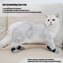 4pcs/Set Pet Shoe Covers Socks Comfortable Breathable Mesh Fabric Cat Dog Shoes Injection Prevention Scratch-Proof Protective Foot Covers Wear-Resistant Anti-Scratch Cat Shoe Covers Pet Dog Socks - Multicolor - View 6