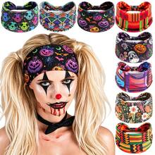 Women's Halloween Party Wide Non-Slip Thick Headband 2pcs Set, Soft Comfortable Elastic Role Play Hair Hoop, Fashion Unique Women's Hair Accessory - Multicolor - View 1