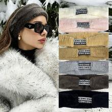 1pc 2026 Autumn/Winter New Plush Headband Faux Rabbit Fur Wide Edge Windproof Outdoor Forehead Warmer Elastic Hair Tie Solid Color Casual Polyester Fiber Anti-Cold Headband - As Shown In the Picture - View 2