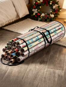 Christmas Wrapping Paper Storage Bag, Gift Wrapping Paper Organizer Bag, Suitable For Gift Wrapping Paper And Ribbons, Christmas Gift Wrapping Organizer Bag, Christmas Storage, Christmas Gifts, Halloween Gifts - Multicolor - View 1