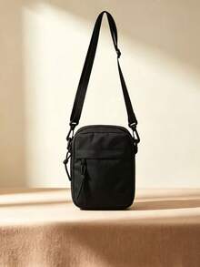 Men's Small Crossbody Bag, Casual Nylon Shoulder Purse, Lightweight Mini Messenger Bag For Daily Work Travel Outdoor - Black - View 1