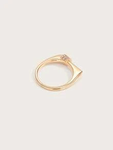 Altistry Vintage Unique Casual Square Strap, Gold Flat Bar Ring, Suitable For All Occasions - Gold - View 2