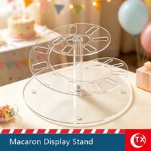 Acrylic Macaron Tower,Transparent Circular Macaron Display Stand,Dessert Cake Stand Tray,Suitable For Birthdays And Weddings And Hospitality Party Gift Giving - Multicolor - View 4