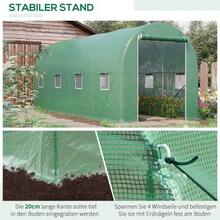 Greenhouse With Window 500x200x210cm Greenhouse Tunnel For Garden & Plant Growing - Green - View 5