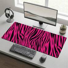 Abstract Pink & Purple Line Pattern XXL Extended Gaming Mouse Pad, Non-Slip Durable Rubber Base, Smooth Surface Suitable For PC/Laptop/Office/Home Gaming, Aesthetic Desk Mat, Study & Office Supplies, Back To School Desktop Accessory Set - A - View 1