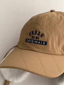 Topi Bordir Huruf Mewah dengan Penutup Telinga, Efek Wajah Kecil, Minimalis, Blok Warna, Bulu Imitasi, Ushanka, Topi Baseball Lipat, Gaya Amerika, Topi Matahari Pria, Topi Baseball Hip Hop - MultiWarna - View 9