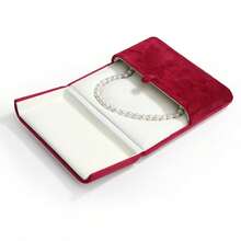 Premium Velvet Heart-Shaped Necklace Jewelry Box, Double-Clasp Closure Dust-Proof Storage Display Box, Mother's Day Anniversary Birthday Gift Packaging Box - Same Style In Multiple Colors - View 7