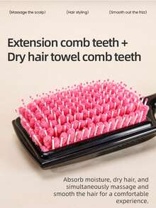 1pc Ultra-Fine Microfiber Bristle Comb, Nylon Bristle Quick-Drying Hair Brush, Water-Absorbing Styling Tool For Wet Hair Salon - Multicolor - View 5
