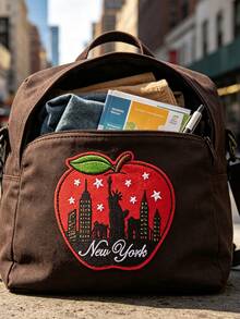 1pc/2pcs/3pcs/4pcs/9pcs New York Skyline Red Apple Iron On Patch - Multicolor - View 5