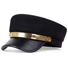 1pc Women's Street Fashion Beret Casual Navy Flat Top Hat Suitable For Spring/Autumn Travel, Beach, Party - Multicolor - View 5