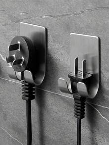 1pc/4pcs/8pcs Stainless Steel Razor Holder, Hanging Rack, Hook, Adhesive Hook, Storage Rack, Bathroom, Kitchen, Towel, Plug Wall Hook, Back To School, Office, Christmas, Party Decoration Supplies - Silver [two] - View 3