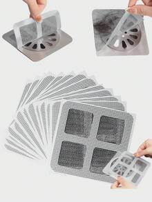 10/50/100pcs Shower/Bathtub Hair Catcher - Easy To Use, Drain Filter Stickers, Disposable Drain Cover, Suitable For Shower, Sink, Laundry Room, Easy To Stick, Hair Clog Drain Cover - Multicolor - View 1