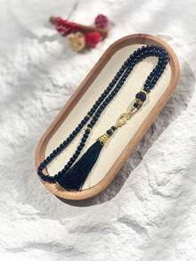 1pc/12pcs Islamic Prayer Beads, 99 Glass Faux Pearl Thread Beads For Muslim Worship And Arabic Praise Bracelet Long Tassel Style, Prayer Chanting Counting, Dual-Use For Daily Wear And Decoration - Multicolor - View 4
