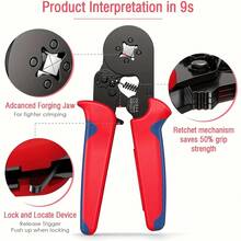1 set alat penjepit terminal pipa, alat penjepit ratchet HSC8 6-4A dengan 1200 terminal, hadiah untuk teknisi listrik, hadiah Natal dan liburan, penting untuk penggemar DIY, alat manual listrik. - Berbagai gaya - View 5