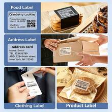 Thermal Self-Adhesive Label Paper For Halloween Packaging Seals, Smudge-Proof Stickers For Phomemo M110 M220 M200, E210 P50 PT-260 Printers, Treat Bags, Barcodes, Logos, Small Business & Home Tagging, Refill Tape Only - View 10