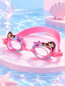 Kids Swimming Goggles Set, Cute Cartoon 3D Pattern Swimming Goggles, Cartoon Swim Cap, Adjustable Swim Strap, Unisex Children's Pool Swimming Water Play, Summer Swimming Goggles - Hot Pink - View 7
