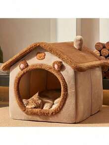 Available In Multiple Sizes, Plush Pet House And Bed - Removable And Washable Cover, All-Season Cushion For Indoor Dogs And Cats - Warm Dog Kennel, Anxiety Relief, Soft Support, Padded, Gift-Ready, Washable, Detachable, Easy Assembly - Multicolor - View 8