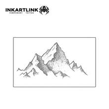 INKARTLINK 1PC Quiet Black & White Mountain Peak Temporary Tattoo Sticker, Waterproof Body Art Tattoo Sticker, Lasts 2-5 Days, Water Transfer Color Tattoo Sticker, Suitable For Men & Women, Essential For People, Party Essential Decoration, Holiday Celebration Body Decoration - Black - View 4