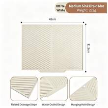 One-Piece Molded Silicone Drainage Mat, Sloped Water-Guiding Tray Cup Holder Pad, Kitchen Sink Side Non-Slip Heat-Resistant Draining Mat, Bathroom Vanity Filtration Water-Blocking Mat, Water Cup Base Coaster Countertop Spill-Proof Pad, Kitchen Utensil Draining Mat, Bathroom Vanity Storage Mat, Household Kitchen & Bathroom Multi-Function Silicone Mat, Desktop Heat-Insulating Pad - Multicolor - View 10