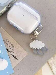 1pc Ins Clouds Rain Raindrops Shells Phone Charm - Handmade Beaded Phone Chain For Hanging, Camera Anti-Loss Chain For Travel, Bag Accent, Keychain, Apple A IrPods Pro Bluetooth Earphone Case Hanger, Holiday Gift - Multicolor - View 2