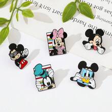 Disney Cute Creative Minnie & Mickey Mouse Cartoon Character Metal Brooch Badge Pin Accessory For Clothes Bags Funny Metal Badge Ornament - Multicolor - View 1