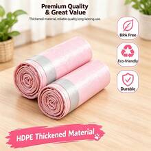Pink Cat Litter Box Liner Bags - HDPE Thickened Material, Easy To Clean And Leak-Proof, With Drawstring, Large Size Cat Litter Box Liner Bags - Christmas Gift For Cat Families - Pink - View 6
