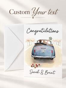 Custom Greeting Card (With Envelope): Personalized Wedding Invitation, Suitable For Family, Boyfriend, Girlfriend, Siblings, Spouse, Colleagues, Foldable, Creative Personalized Greeting Card, Great Gift For Wedding, Halloween, Christmas, Valentine's Day, Birthday, Party, Anniversary - Multicolor - View 1