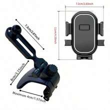 TAFDIUR 1 buah Dudukan Ponsel Mobil Dashboard Panel Ganda Cermin Hitam/Bertekstur Bahan ABS, Stabil & Anti-Guncang, Pemasangan Mudah, Dapat Diputar Horizontal/Vertikal Tanpa Menghalangi Pandangan Pengemudi, Cocok untuk Navigasi/Musik/Panggilan Telepon dll. - A66 - View 2