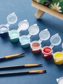 Empty Paint Cans, Acrylic/Gouache/Watercolor Plastic Empty Boxes, 40pcs/20pcs/10pcs/2pcs With Lids Acrylic Mini Paint Containers, Suitable For Students, Exquisite Painting Color Box, Craft Materials, School Supplies, DIY Graffiti Painting Brush Tools - Multicolor - View 6