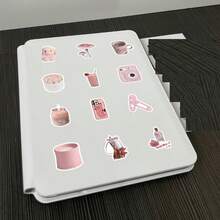 50pcs Y2K Lucky Vinyl Sticker Set, Leopard Print, Disco Ball, Lips And Bear Pattern Waterproof Decals, DIY Decorative Stickers For Laptop, Phone Case, Water Bottle, Skateboard, Scrapbook - Multicolor - View 8