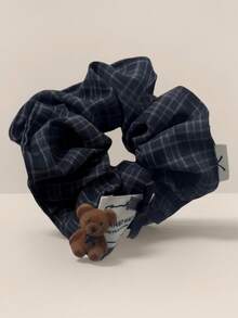 1pc Fashion Plaid Fabric Scrunchie 2026 Autumn/Winter New Style Hair Tie Elegant Low Ponytail Hair Accessory - Multicolor - View 6
