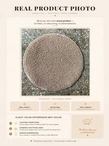 1pc, Washable Non-Slip Beige Pineapple Circle Decorative Rug, Faux Sisal Woven, 3D Textured Rich Feel, Non-Slip Wear-Resistant Machine Washable, Stain-Resistant Waterproof Dust-Repellent Surface, Easy To Clean, Minimalist Wabi-Sabi Style, Especially Suitable For Pet-Owning Homes, Applicable For Indoor And Outdoor, Living Room, Bedroom, Entryway, Dining Room, Kitchen, Balcony And Other Living Scenes, All-Season Style, Carpet, Rug, Carpet Living Room, Kitchen Mat, Carpet For Bedroom, Bathroom Mat, Rug Bedroom, Room Decor, Rugs For Living Room, Kitchen Rug, - Brown - View 5