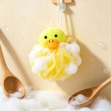 1pc Cartoon Shaped PE Bath Sponge, Cute Cartoon Design, Soft Mesh Material, Easy To Produce Rich Foam, Lightweight With Hanging Ring, Cute Bathroom Shower Bath Accessory - View 3