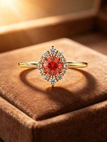 QIUCHU 1pc S925 Sterling Silver Starry Sky Ring For Women, Elegant Versatile Design, Fully Pave Sparkling Rhinestone Ring, Commute Personalized Niche Pinky Ring, Suitable For Daily Wear, Dates, Parties, Also An Excellent Holiday Gift, Silver Net Weight: 1.75g - Gold - View 8
