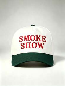 1pc Two Tone Men's Hats SMOKE SHOW Embroidered Baseball Cap Adjustable Design Perfect For Outdoor Activities Hiking Sun Protection And Everyday Wear - Multicolor - View 8