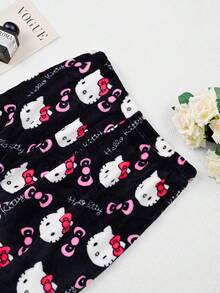 Hello Kitty 女款睡褲，柔軟法蘭絨材質，卡通休閒居家長褲，寬鬆直筒長褲，舒適保暖，適合日常居家穿著、宿舍生活、居家休閒及秋冬臥室放鬆 - 彩色 - 查看 6