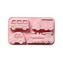 Creative Transportation Vehicle Shaped Silicone Soap Mold, Mini Soap Mold, Reusable, Easy Demolding, Suitable For Holiday Cottage Decoration, Fun Decorative Accessory, DIY Handmade Home Display Craft Mold - A - View 2