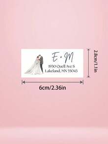 14/30/56pcs Custom Wedding Couple Envelope Sealing Stickers, Romantic Wedding Invitation Envelope Decor, Bridal Shower Favor Gift Bag Sticker - Multicolor - View 6