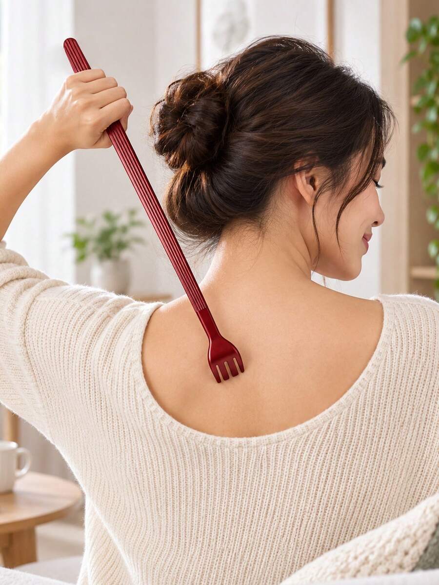 45cm Long Handle Back Scratcher, Magnetic Wall-Mounted Back Scratching Tool With Non-Slip Ribbed Handle, Easy Storage Itch Scratcher For Men & Women, Home Bedroom Bathroom Use - View 1