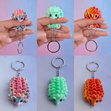 3PCS/1PC Hedgehog Pendant - Fully Movable Cute Creature, Rainbow Gradient Multicolor, Keychain Backpack Accessory, Birthday Christmas Gift (Random Color) - Multicolor - View 5