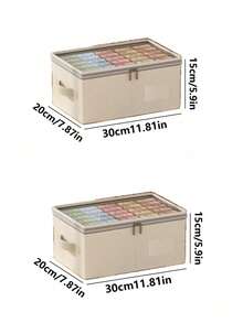 1pc/2pcs Linen Clothes Storage Box With Lid, Dust-Proof, Thickened, Washable, Suitable For Dorm Wardrobe, Pants Storage - Multicolor - View 15