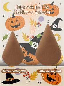2/4/8/12pcs Premium Irregular Dual-Ended Makeup Sponges Set, Soft Cosmetic Blenders For Foundation Concealer Powder, Beginner-Friendly Alcohol-Free, Hydrophilic PU Material, Flawless Application Beauty Tools For Face, Halloween - Multicolor - View 5