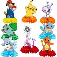 1pc/8pcs Cartoon Anime Honeycomb Tabletop Decoration, Printed With Classic Cartoon Anime Character Pattern Style Decor (Balloons Not Included). Halloween Party Decoration, Exquisite Table Centerpiece Is Ideal For Fan Gatherings, Theme Parties, Suitable For Photography Props And Fan Collectibles. Elegant Gift For Fans And Anime Enthusiasts - View 1