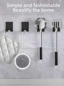 1pc/4pcs/8pcs Stainless Steel Razor Holder, Hanging Rack, Hook, Adhesive Hook, Storage Rack, Bathroom, Kitchen, Towel, Plug Wall Hook, Back To School, Office, Christmas, Party Decoration Supplies - Silver [two] - View 6